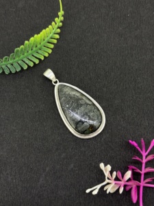 Colgante de Pirita de Plata de Ley Hecho a Mano, Cabujones en Forma de Pera, Amuleto Vintage, Joyería de Boda, Regalo para el Día de la Madre - Product Image 3