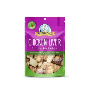 Calidad Premium Yeti Chicken Liver Crunchy Bites Yak Cheese Dog Treats 4 Oz Piezas pequeñas (25 bolsas por caja)