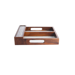 Haute qualité 24 pièces couverts en acier inoxydable ensemble de couverts en or ensemble de couverts cuillère de mariage et fourchette couteau couverts avec boîte en bois - Product Image 1
