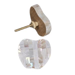 มือจับแบบดึงลิ้นชักหอยมุกรูปแอปเปิ้ลทันสมัยสำหรับตู้ไม้และลูกบิดประตูห้องนอน - Product Image 1