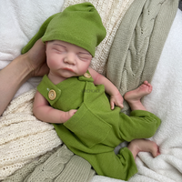 Weiche Spielzeuge Hochrealistische Reborn-Baby-Puppe aus Silikon mit Gewicht und Offenem Mund, Kleinkind-Junge