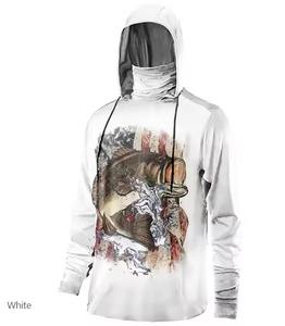 New Design <b>Mens</b> UPF 50+ Design Mask Hooded With Face Shield Custom Printing Fishing <b>Shirts</b> Fishing Hunting Wear - Product Image 1