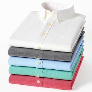 เสื้อเชิ้ตผู้ชายพรีเมียม ผ้าฝ้าย 100% คุณภาพสูง สีพื้น เรียบหรู สำหรับธุรกิจและลำลอง แขนยาว เหมาะสำหรับผู้ชาย - Product Image 1