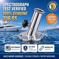Support de mât de drapeau en acier inoxydable 316 pour montage en haut, 1 pouce (25 mm), 85 degrés, accessoire de quincaillerie pour yacht et bateau
