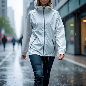 แจ็กเก็ตกันฝนสำหรับผู้หญิง, เสื้อกันลมกันฝนกันน้ำลำลองมีฮู้ดสำหรับผู้หญิงแจ็คเก็ตเดินป่า - Product Image 2