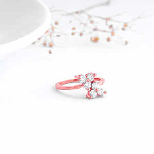 แหวนฮาธาโรสโกลด์สุดโรแมนติกของผู้ชายเครื่องประดับชุบโรเดียมแบบละเอียดพร้อมอัญมณีประดับหนามเตย - Product Image 6