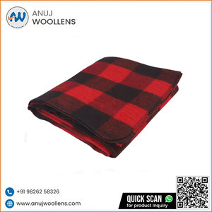 ผ้าห่มขนสัตว์เนื้อนุ่มสีแดงและสีดำดีไซน์ใหม่ - Product Image 4