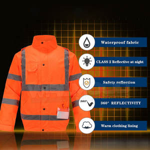 Chaqueta naranja de hombre de la mejor calidad al por mayor, ropa de trabajo transpirable e impermeable para seguridad, chaqueta naranja al por mayor - Product Image 4