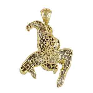 Luxueux pendentif de style rappeur plaqué or blanc et rose 14 carats entièrement glacé Hip Hop avec Moissanite Diamond Passes Diamond Tester - Product Image 6