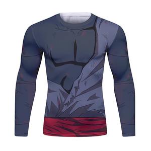 T-shirt de sport à manches longues pour homme, compression anti-UV UPF50+, rash guard, impression par sublimation, haut d'entraînement de fitness - Product Image 4