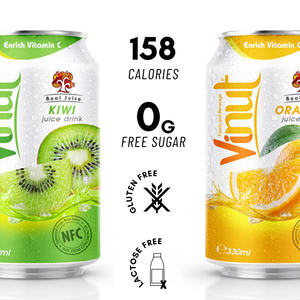 เครื่องดื่มปราศจากวิตามินธรรมชาติขนาด330มล. เติมน้ำผลไม้สีส้ม24กระป๋อง/แพ็คผลิตฉลากส่วนตัว - Product Image 2