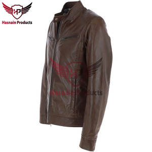 Premium Tan Hartside Leather Biker Jacket para hombres Elegante High Street Motocicleta Prendas de abrigo Artesanía superior Timeless - Product Image 6