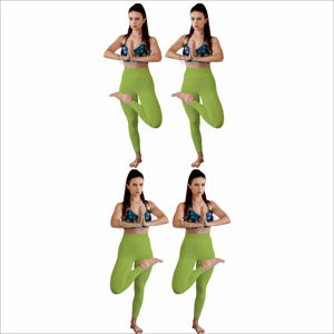 Ensemble de yoga avec soutien-gorge de sport sans couture et leggings taille haute - Écologique et respirant, léger, pour l'entraînement quotidien des femmes - Product Image 6