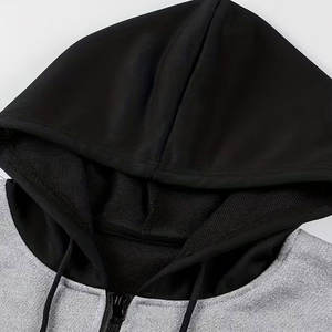 Sudadera con Capucha y Cremallera para Hombre, Diseño de Contraste de Color, Manga Larga, Estilo Deportivo de Invierno - Product Image 3