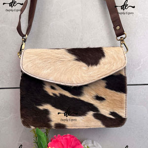 Real Cowhide Leather Hair on Hide Fur Handbag Purse Multi Uses Stylish Leather New Design Sling Bag Shopping Bag Women - Product Image 1