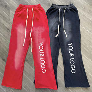 Venta al por mayor ácido lavado pantalones de chándal de los hombres de alta calidad pantalones de chándal con bolsillos logotipo personalizado pantalones de chándal para los hombres - Product Image 4