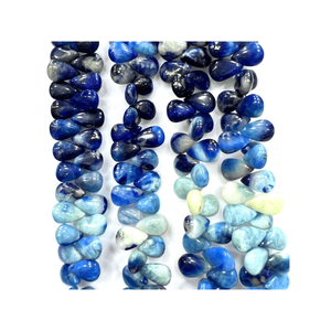 Perles de pierres précieuses naturelles faites à la main de qualité supérieure de 8 pouces, afghanite bleue avec un design en forme de goutte de poire pour la fabrication de bijoux - Product Image 6