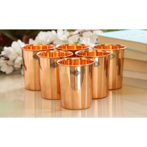 IndianArtVilla Handcrafted Pure Copper Plain Design Jug with <b>Glass</b> Set of 7-<b>Drinkware</b> Set for Storage & Serving - Product Image 6
