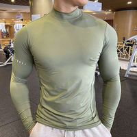 T-shirt de compression à manches longues pour hommes vêtements de sport pour la course à pied et la course à pied