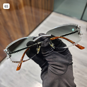 Hot Sale Wholesale Price New Arrival <b>Girl</b> Fashion Sun <b>Glasses</b> Diamond VVS1 Moissanite Hip Hop Fully Iced Out Sun <b>Glasses</b> - Product Image 1