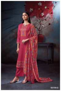 Vente en gros de vêtements de soirée indiens et pakistanais brodés collection Kameez Salwar en satin de coton de qualité supérieure - Product Image 4