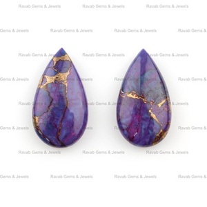Meilleure vente 11x20mm Puffy poire Briolette haute qualité Mohave violet cuivre Kingman Turquoise pierre précieuse en vrac pour la fabrication de bijoux - Product Image 6