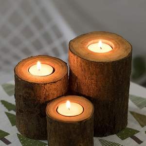 High Quality Handmade <b>Wooden</b> Candle Holder Simple Elegant Design Customized for Christmas Candle Arrangement Display-Wholesale - Product Image 3