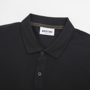 Aristino Regular Fit hombres Smart Casual para camisa APS004AS1 diseño sólido 97% algodón mercerizado 3% Spandex manga corta caliente - Product Image 2