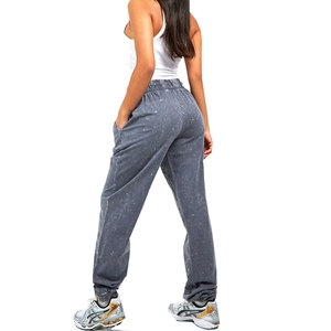Ropa de calle con logotipo personalizado para mujer, Jogger lavado ácido, de algodón pesado, Vintage, pierna ancha, holgado, lavado ácido, Jogger para mujer - Product Image 2
