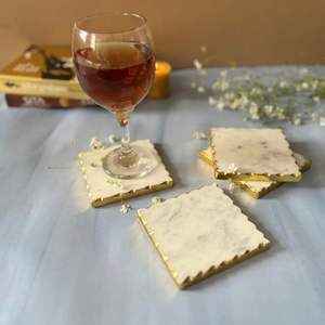 Dessous de verre ronds en pierre blanche de meilleure qualité pour la cuisine, la vaisselle, le thé et les boissons. - Product Image 5