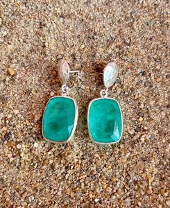 925 plata esterlina Paraiba turmalina pendiente hecho a mano hermoso pendiente de mujer. - Product Image 1