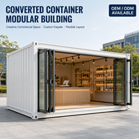 Container Marittimo Convertito in Edificio Modulare, Negozio Portatile Personalizzato per Caffè, Chioschi e Progetti Commerciali