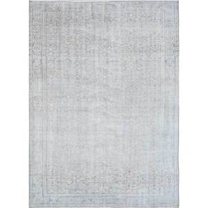 Tapis en laine noué à la main gris et noir vintage, motif floral abstrait, tapis rectangulaire pour salon, pour adolescents, fait main Pae-1689 - Product Image 1