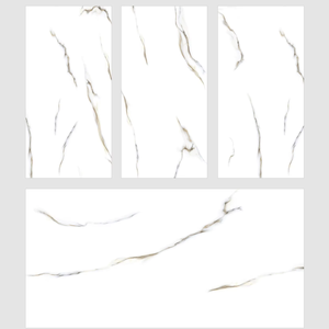 Finition brillante moderne 60x120cm 600x1200mm Borghini Carreaux de sol en porcelaine émaillée blanche Dernière collection de carreaux GVT PGVT - Product Image 1