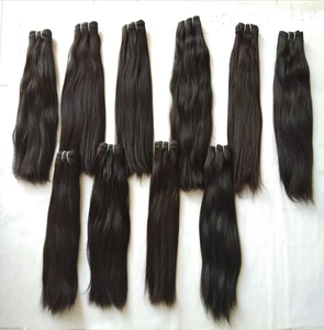 Haute qualité brut indien droite vierge cheveux humains Remy cheveux faisceaux Double Machine trame sans enchevêtrement pas de perte exportation directe - Product Image 1