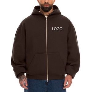 Sweat-shirts à capuche surdimensionnés personnalisés imprimés 500 GSM en molleton de coton, style streetwear, avec fermeture éclair, design graphique, haute qualité, fournisseur OEM en gros - Product Image 1