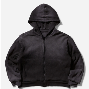 Sweat-shirts à capuche personnalisés en coton biologique 100% délavé à l'acide, streetwear lourd, surdimensionné, épaules tombantes avec poches pour hommes - Product Image 6