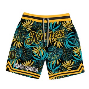 Shorts de sport de haute qualité fabriqués par le fabricant, style jersey de basket-ball de Chicago, 100% polyester, respirant, motif paisley - Product Image 6