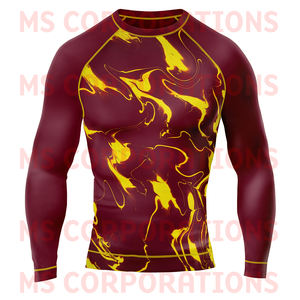 Chemise de compression à manches longues Athletic Rash Guard pour homme-Couleurs et logos personnalisés en polyester 100% de haute qualité pour équipement d'entraînement - Product Image 3