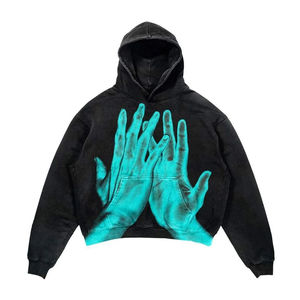 Sweat-shirt pour homme de haute qualité surdimensionné 100% coton Logo personnalisé Impression numérique brodée Streetwear - Product Image 4