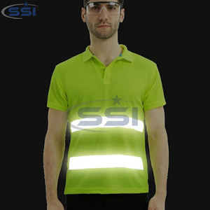 Custom Hi Vis Reflective Safety <b>Polo</b> Breathable Fluorescent Construction Workwear Shirt - Product Image 4