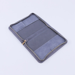<strong>A5</strong> Binder Personalized Business Organizer With Zipper, Padfolio Custom Embossed Logo <strong>document</strong> File <strong>folder</strong> Bag Holder PU Leather - Product Image 1