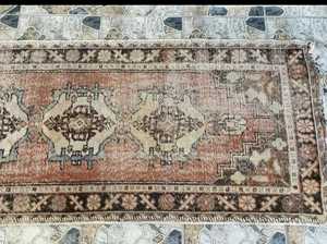 Tapis turc Oushak noué à la main vintage taille personnalisable tapis Anatolian en laine tribale antique genre de tapis coureur - Product Image 5