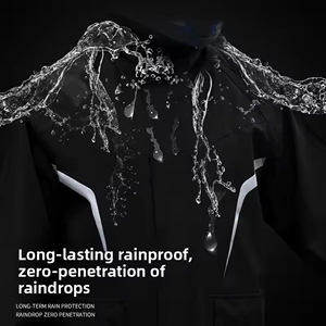 ชุดเสื้อกันฝนและกางเกงโพลีเอสเตอร์กันลมกันน้ำใส่ได้ทั้งชายและหญิงเป็นมิตรกับสิ่งแวดล้อมน้ำหนักเบาสไตล์นักขับมอเตอร์ไซค์และนักขี่จักรยาน - Product Image 4