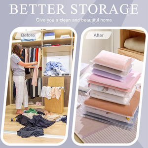 Sacs à fermeture éclair en PVC avec logo personnalisé pour vêtements, t-shirts, emballage cadeau, sac en plastique givré d'organisation de rangement pratique pour placard à la maison - Product Image 6