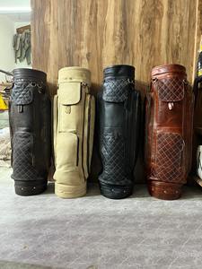 Bolsa de Golf de Cuero Auténtico Marrón y Negro Hecha a Mano, Bolsa de Golf Personalizada, Bestseller, Equipo de Golf Personalizado, 2017 - Product Image 4