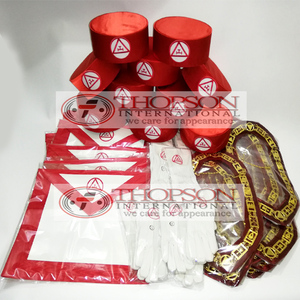 Freemason Regalia Royal Arch Delantal hecho a mano Tela de cuero con punto de cruz bordado y diseño de costura para albañiles - Product Image 5