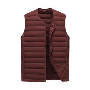 Vente en gros Gilet en duvet chaud en coton rembourré grande taille Bouton personnalisé Manteau d'hiver pour hommes Chaleur Designer Gilet bouffant veste bouffante - Product Image 5