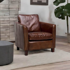 Defaico Hand Crafted Exclusive <strong>Vintage</strong> Leather Armchair Distressed Real Leather <strong>Chair</strong> for Cigar <strong>Club</strong> Hotel Lounge
