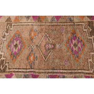 Alfombra Turca Vintage de 2.8x13.8 pies, Alfombra de Pasillo, Alfombra Oriental de Lana Marrón Naranja - Product Image 4